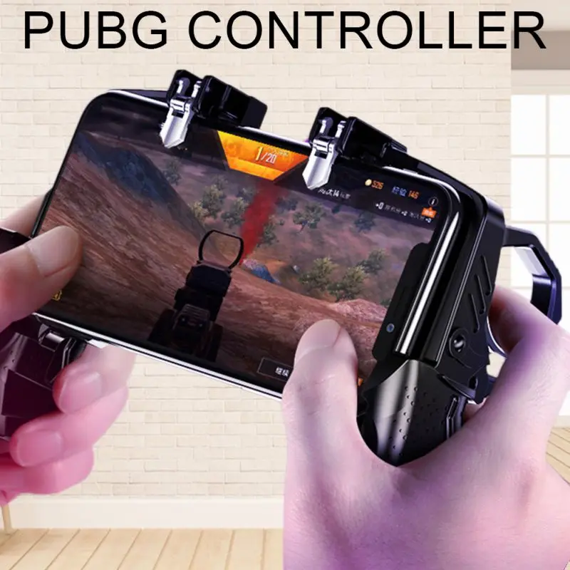  K21 PUBG Gamepad Controller Four Fingers Metal Trigger Shooting Free Fire Gamepad Joystick For IOS 