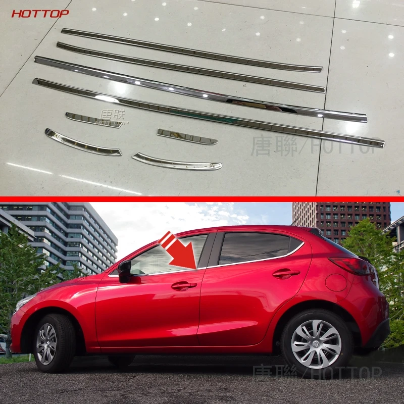Аксессуары для Mazda 2 Demio 2015 2016 DJ DL Mazda2 оконная отделка из нержавеющей стали|window