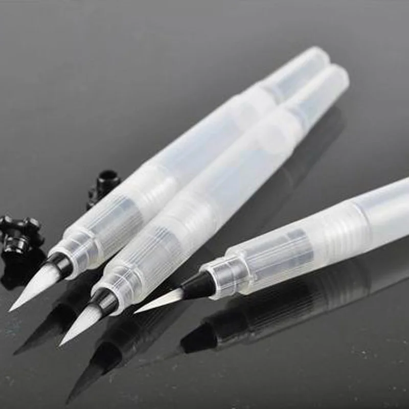 Water color Brush pen Calligraphy Painting Refillable Ink Pen Art Paint pen Art Markers 3pc plastic S/M/L
