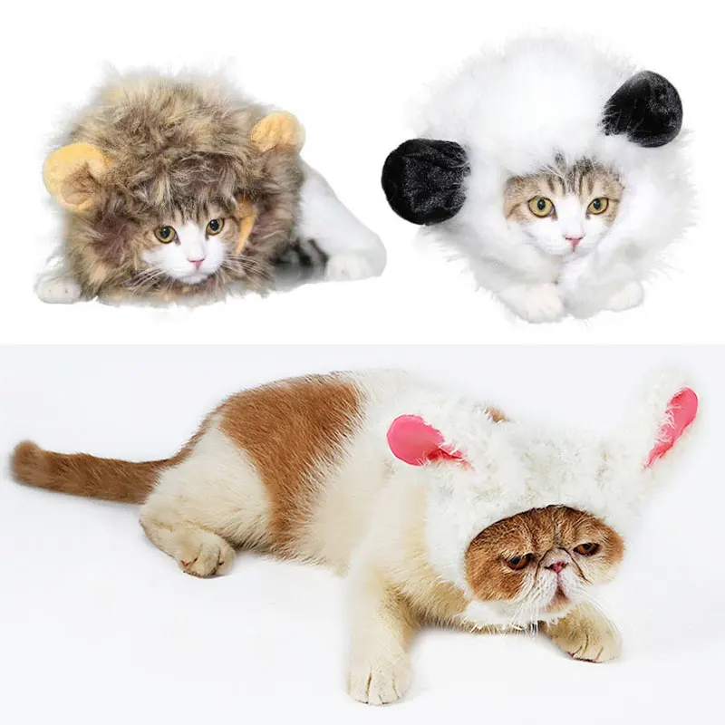 Украшение игрушки игрушка Шляпа кошка косплей парик домашнее животное голова Крышка 18*17 см красочные Моделирование волос осень зима щенок одеваются