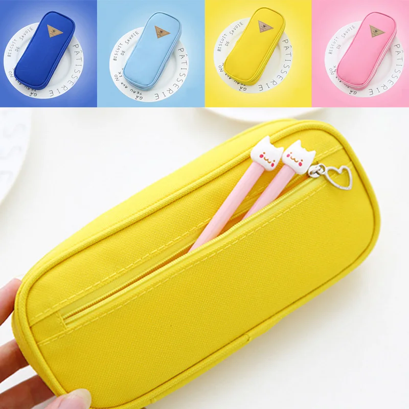 

Study Unisex Pencil Case Color Pink Furl Storage Bag Protection Blue Cute Stationery Gifts School Desktop Colorful Pen Box