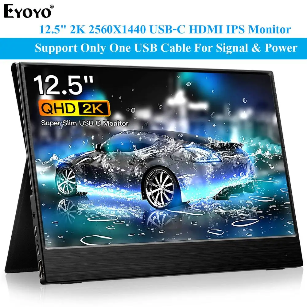 Eyoyo EM12R Portable Monitor USB C HDMI 12 5 IPS 2K 2560x1440 LCD Display Second Screen 1