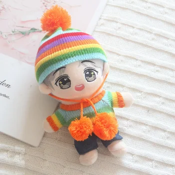

[MYKPOP]KPOP Doll's Clothes and Accessories: Bobble Hat + Sweat + Pants(without doll) for 20cm Dolls E9 Fans SA20200403