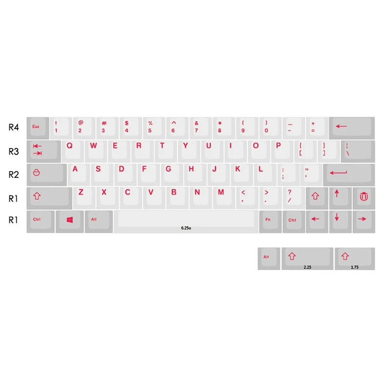 64 Красный шрифт краситель Sub Keycaps набор толстый PBT пластик 139 Вишневый профиль механическая клавиатура Gh60 Xd60 Xd84 Cospad Rs96 Zz96 Fc660 - Цвет: 64