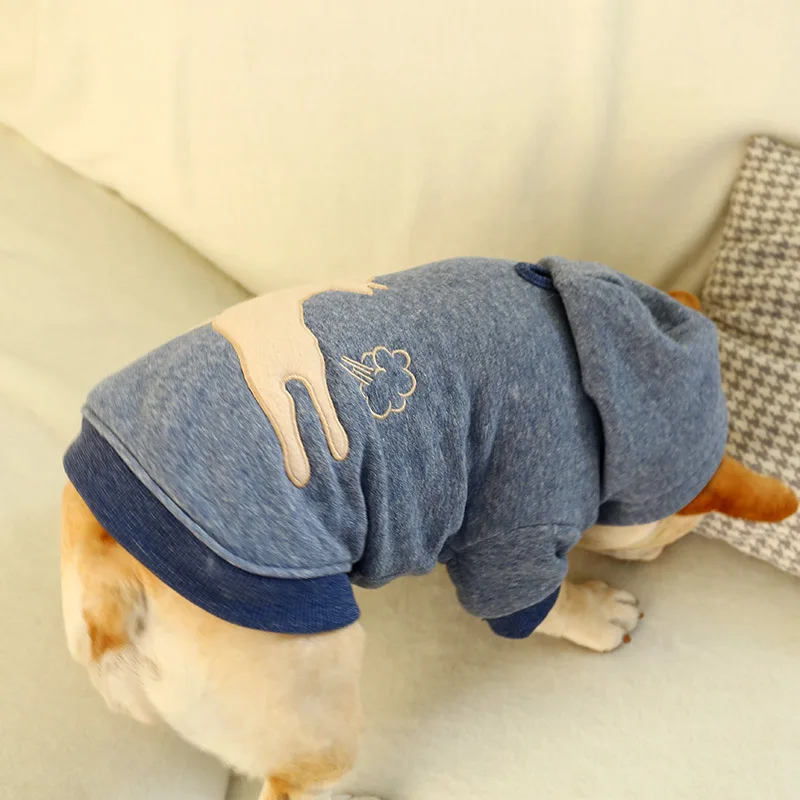 XS-XXL толстовки с капюшоном для собак, пальто из мягкого бархата, зимняя теплая толстовка для собак, французская одежда для бульдога чихуахуа, щенка, одежда для маленьких и средних собак