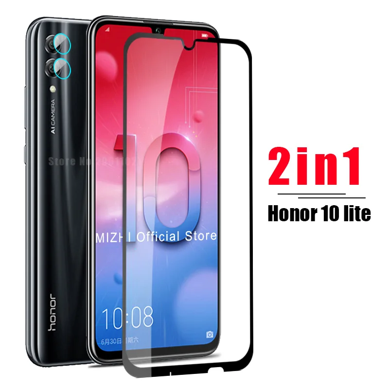 

2in1 protective glass for huawei honor 10 lite tempered glas on huwei honer 10lite 10 light camera lens screen protector film