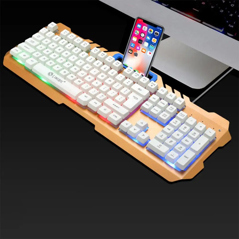 Yiwa K21 USB Проводная Металлическая Офисная Подсветка для ноутбука Радужная клавиатура с подсветкой