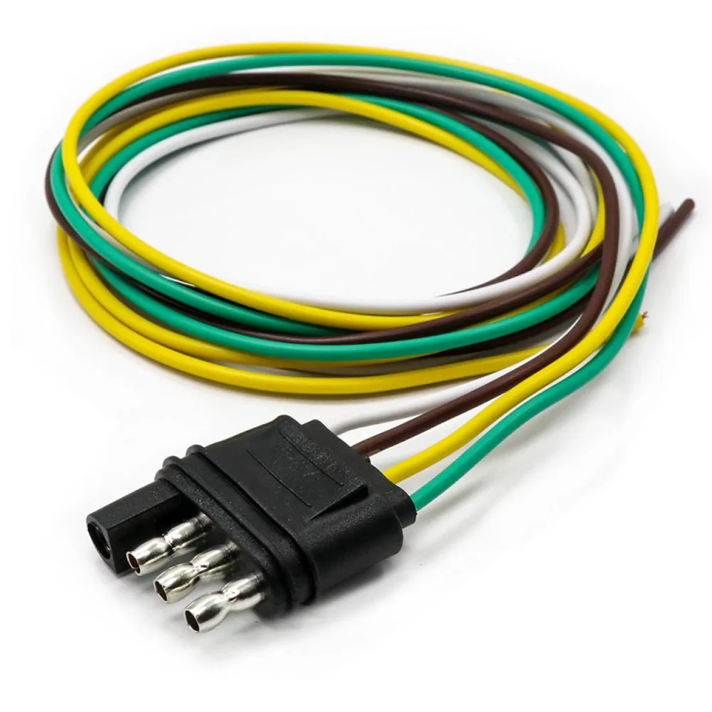 

Exterior Adapter 4 Pin Wire Harness Socket Connector Trailer Plug Wishbone Style Flat 4-Pin Trailer Adapter Adapter Plug