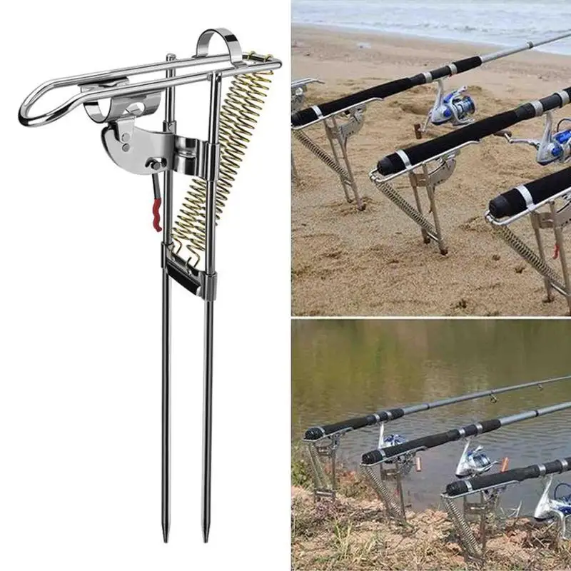 Automatic Steel Fishing Rod Double Spring Rack Tip Up Fishing Setter