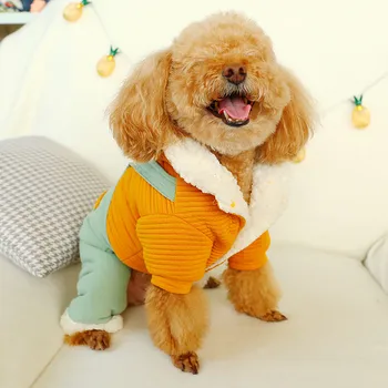 

Dog Jackets Pet Stripes Four-legged Hooded Little Ear Bib Pants Cat Dog Clothing ubranka dla psa pet clothes kutya ruha 20