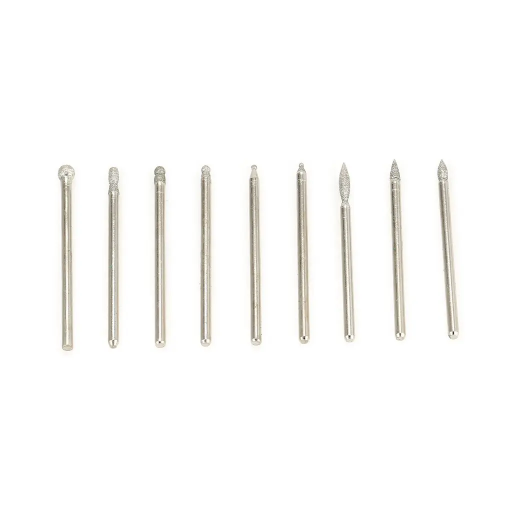 30PCS Diamond Burrs Grits Rotary Tool Drill Bit Manicure Pedicure Grinding Accessories Kit Wood Work Milling Nail Art Polish