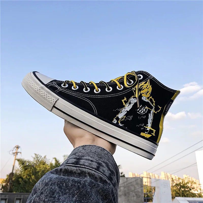 

2019 Spring New Style Cloth Shoes Dragon Ball Goku Joint-Hight-top Canvas Shoes INS Fire of Students Shoes Men's