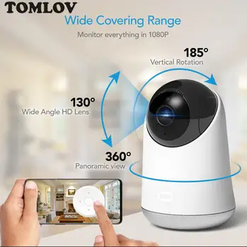 

TOMLOV S1 FHD 1080P autofocus Web Camera Built-in Microphone USB Smart Webcam Computer Classe Video Calling Pan/Tilt/Zoom 360°