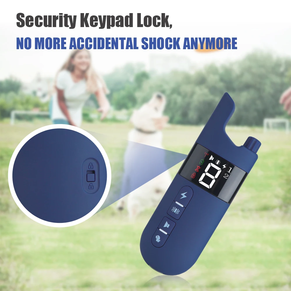 800m Electric Dog Training Collar Light IP7 Waterproof Pet Remote Control With Shock Vibration Sound Function pet dog training collar