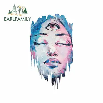 

EARLFAMILY 13cm x 7.6cm for Threeeyed portrait human VAN Scratch-Proof Anime Car Stickers Cartoon Laptop Bumper Windows Decal