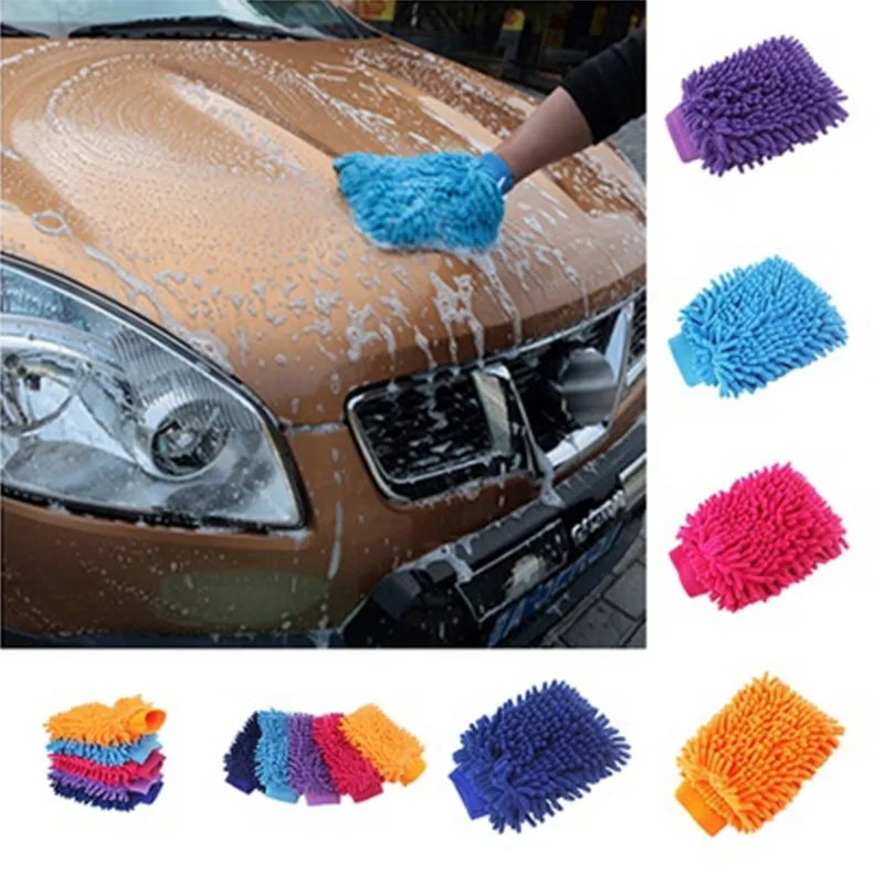 2 in 1 Ultrafine Fiber Chenille Microfiber Car Wash Glove Mitt Soft Mesh backing no scratch for and Cleaning | Автомобили и