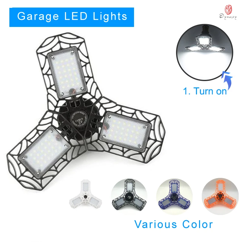 

LED Garage Lights Workshop Bulbs E27/ B22 Fold Adjustable Plastic LED Light Bulbs Colorful Warehouse Home Lighting Fixture