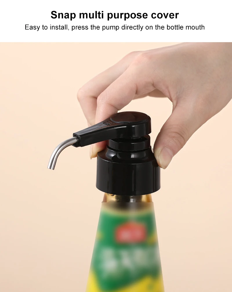 Jam Syrup Bottle Pump Oyster Sauce Dispensers Pumps Push-type Nozzle Bottle Cap Ketchup Vinegar Bottle Kitchen Gadgets