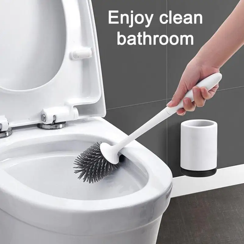 Non-perforated Toilet Cleaning Brush With Base Self-evaporating Non-stagnant Toilet Brush Soft Fur Durable Easy To Clean Brush