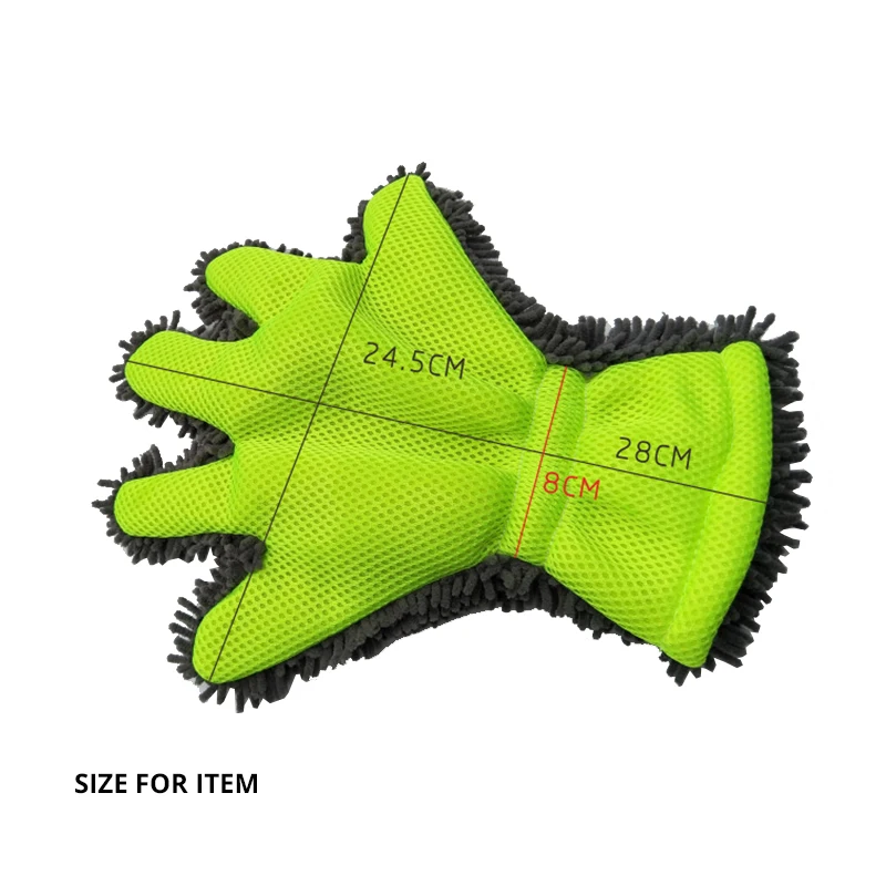 Five-finger Car Wash Gloves Velvet and Sandwich Mesh Multifunctional Gloves Use for Household Cleaning Car Cleaning,Car Washing