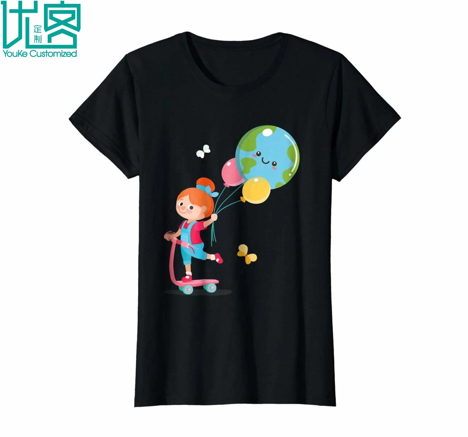 Clothing Cute Shirt For Juniors Girl And Earth Balloon Red Scooter 3414 Amazing Short Sleeve Unique Casual Tees Clothes T | Мужская