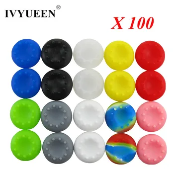 

IVYUEEN 100 Pcs Silicone Analog Thumb Stick Grips for PS4 Pro Slim for Xbox One Elite S X Controller Thumbstick Caps for PS3