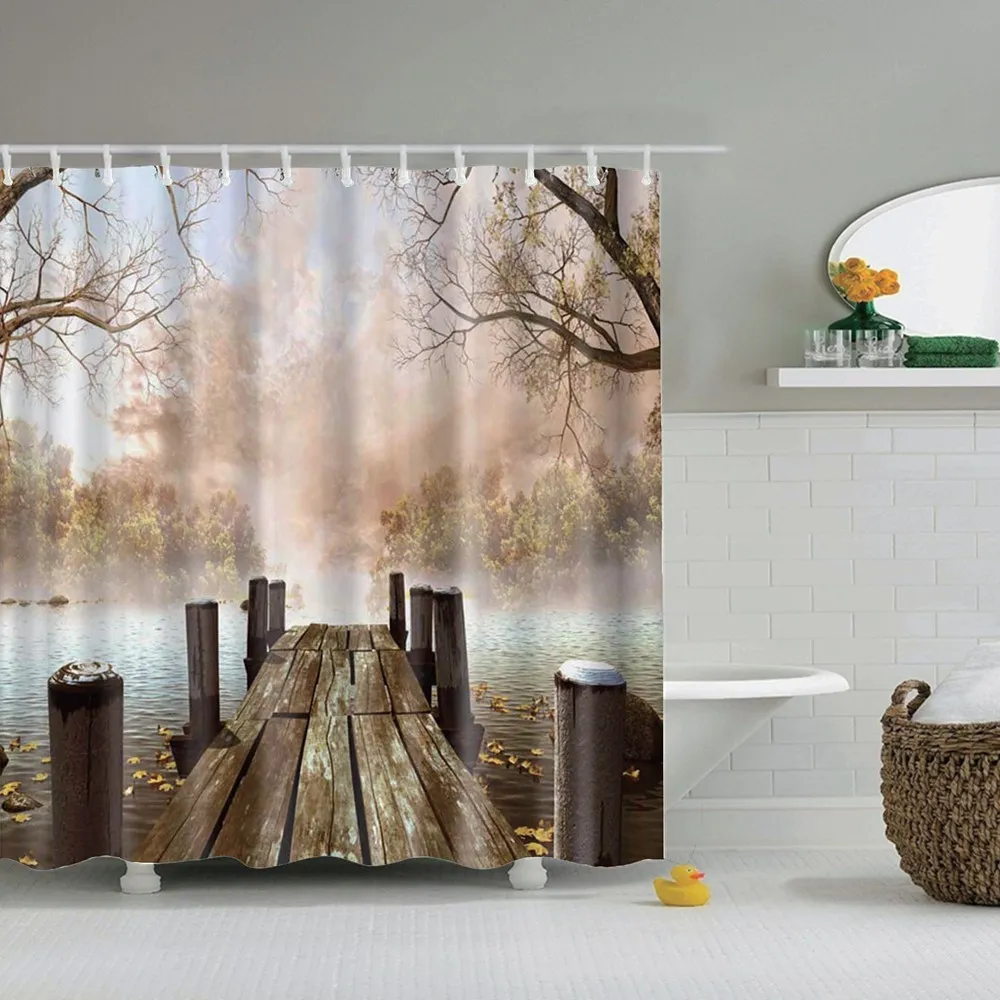 Декоративная занавеска для душа Dafield Spa с принтом орхидеи и камней аксессуары