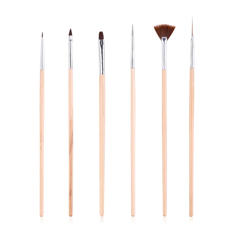 6 pcs orange LEMOOC набор кистей для маникюра, акриловый УФ гель для ногтей, кисть, ручка, смешанный размер, Раскрашивание, дизайн, ручка для дизайна ногтей, инструменты для маникюра - Цвет: 6 pcs orange