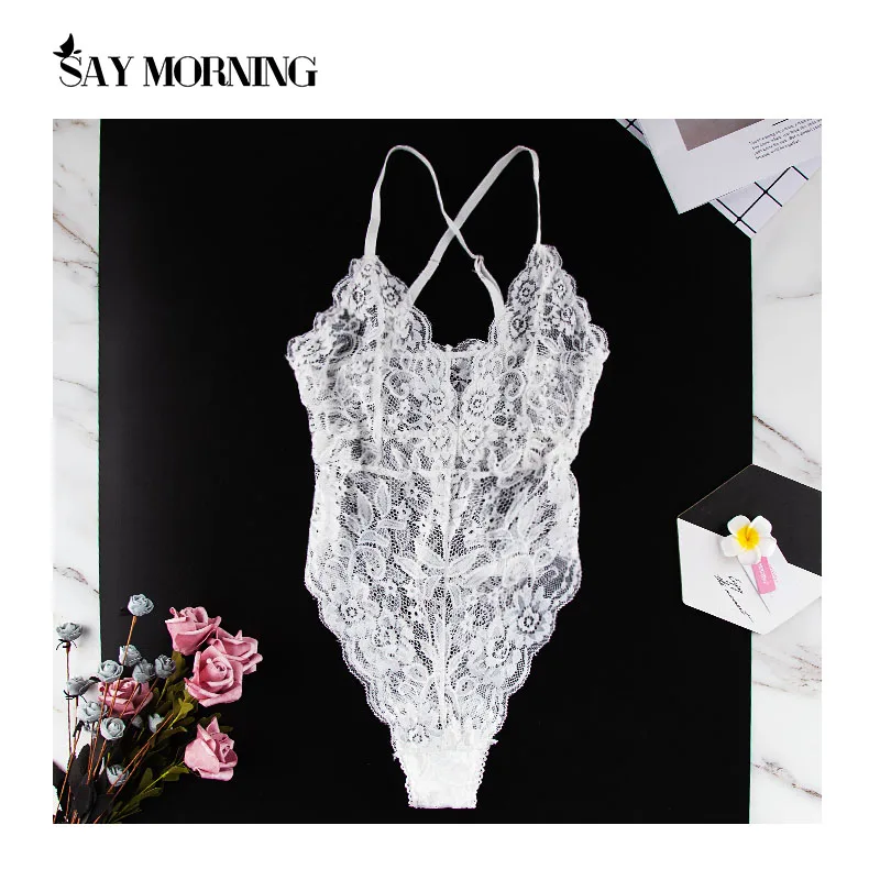 Горячая Распродажа Кружевное боди с глубоким v образным вырезом SAY MORNING