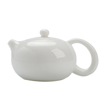 

Dehua white porcelain teapot household simple tea pot handmade porcelain single pot lanolin jade porcelain xishi pot