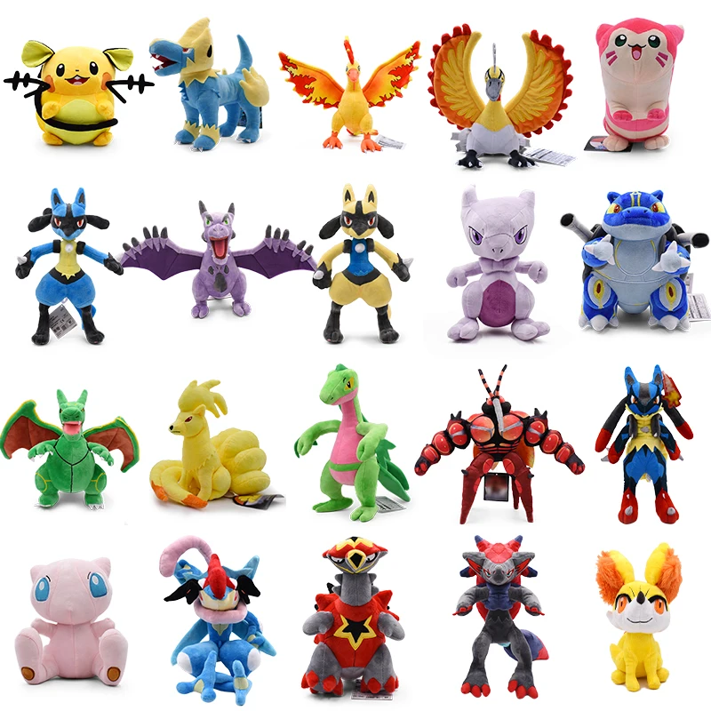 Pokemon Plush Lucario Fennekin Mewtwo Charmander Shiny Ho-Oh Ninetales Anime Stuffed Toys For Kids Christmas Gift | Игрушки и хобби