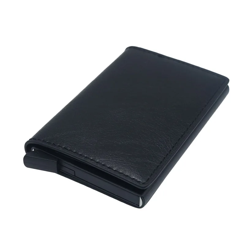1 pcs black 1 шт. офисный Для мужчин кредитной держатель для карт s Бизнес футляр для удостоверения личности мода автоматический RFID визитница алюминиевый банковской карты кошельки - Цвет: 1 pcs black