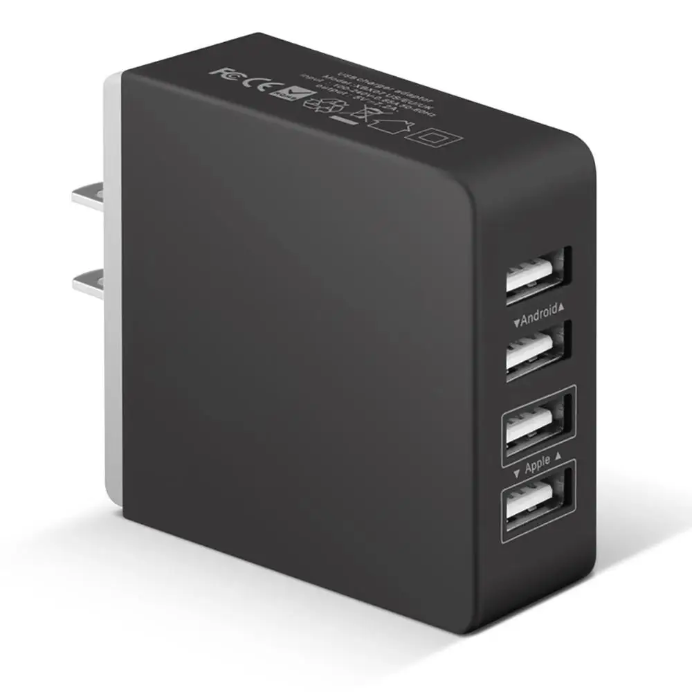 Travel Adapter 4 Port USB Plug Wall Charger Universal Adapter US Plug Mobile Phone Desktop Charger for iPhone xiaomi Samsung