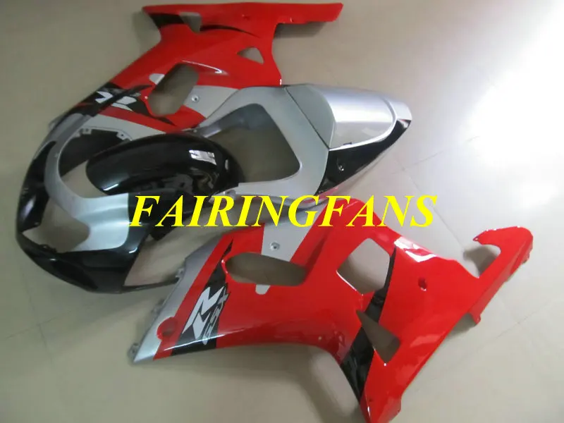 Инжекторный комплект для GSXR600 750 K1 01 02 03 GSXR 600 GSXR750 2001 2002 2003 красного и серебристого цвета Обтекатели Кузов+ подарки SH53