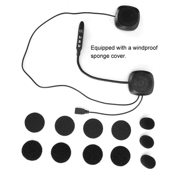 

Bluetooth 5.0 Motorcycle Helmet Headset Stereo Hands-Free Call Headphone with Mic earphone