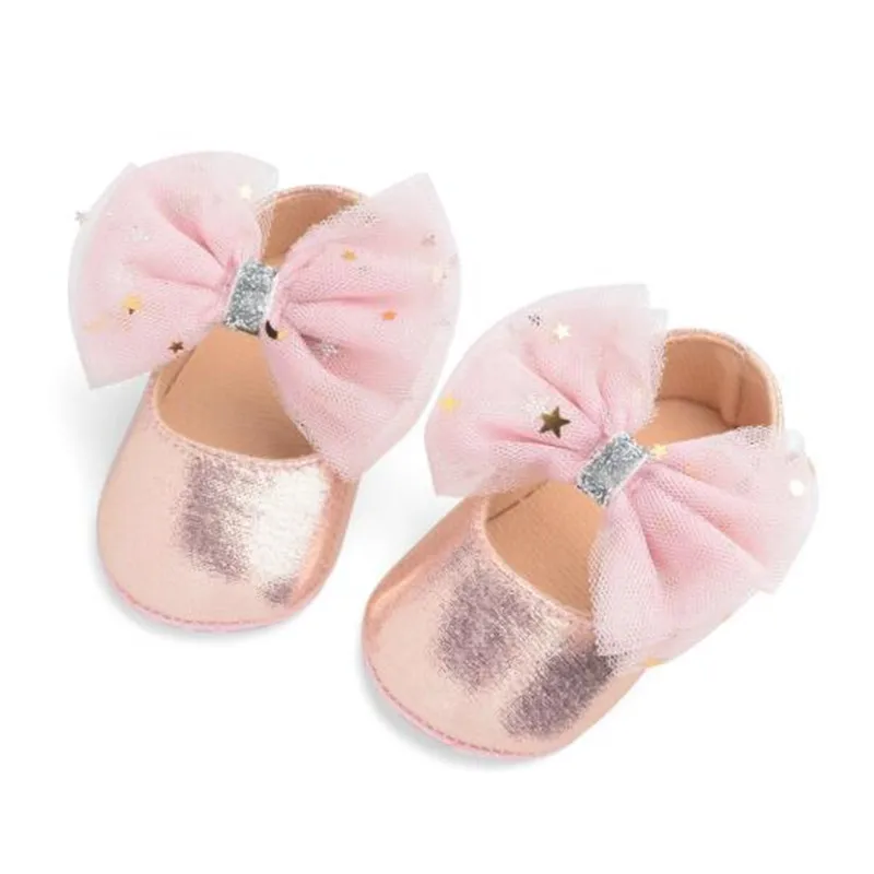 Lovely Bowknot Baby Shoes Infants PU First Walkers Soft Sole Infants Crib Shoes Newborn Girls Princess Shoes
