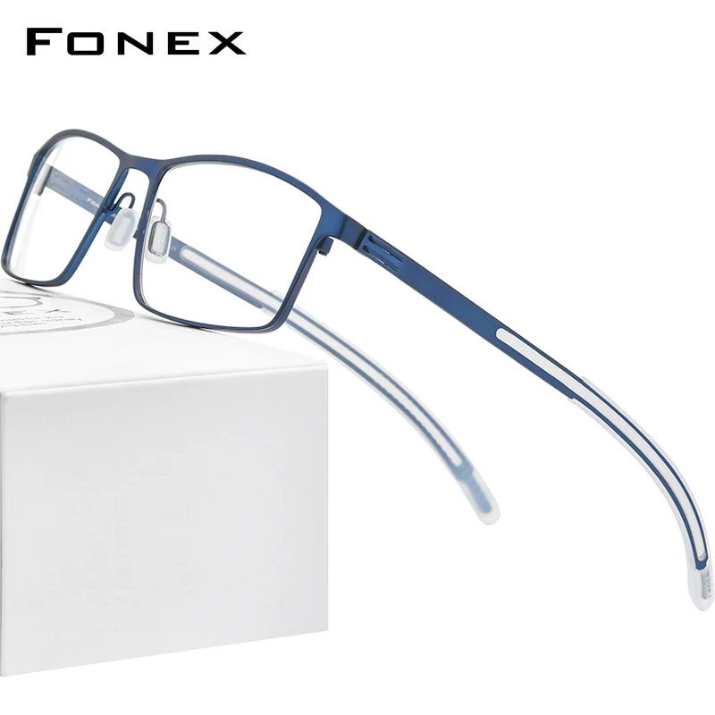 

FONEX Оправа Мужская металлическая для очков от близорукости, без винтов