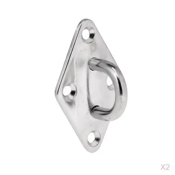 2pcs 5mm Stainless Steel Diamond Eye Plate Tie Down for Marine Boat Sailboat