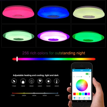 

36W 72W Smart Led Ceiling Light RGB Dimmable APP Control Bluetooth & Music Modern Led Ceiling Lamp Living Room Bedroom 220v