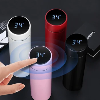 

500ml Intelligent Touch Temperature Display Thermos 304 Double Wall Stainless Steel Vacuum Flask Insulated Thermo Bottle Tumbler