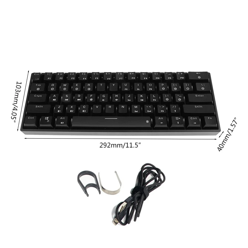 RGB LED Backlit Bluetooth 5.0 Wireless Mechanical Keyboard Portable Gaming Keyboard 61 Keys Mini Keyboard