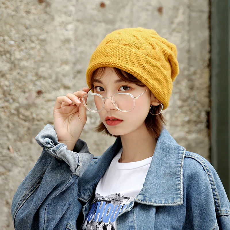 

H3575 женская вязаная шапка, Мужская Осенняя зимняя Корейская теплая шапка с защитой ушей, Женская Студенческая Повседневная шапка для покупок