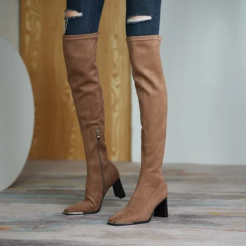 

2020 Slim Stretch Knee High Boots Platform Winter Boots Women Long Boots Winter Shoes Women Sock Boots Over the Knee Boots