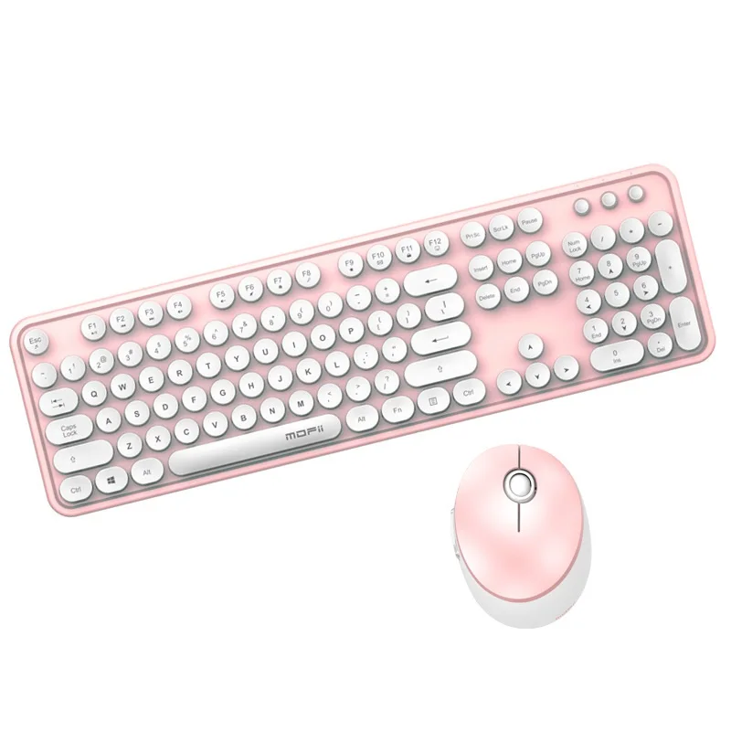 Mofii Сладкий Ретро Круглый Keycap 2,4 ГГц беспроводной набор клавиатура и мышь ноутбук Настольный клавиатура и мышь, офисные Keyboaed