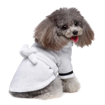 

Pet Pajama with Hood Thickened Luxury Soft Cotton Hooded Bathrobe Quick Drying and Super Absorbent Dog Bath Towel FPing