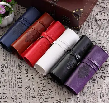 

fashion PU Leather multifunction pencil pen case pouch cosmetic makeup bag large capacity