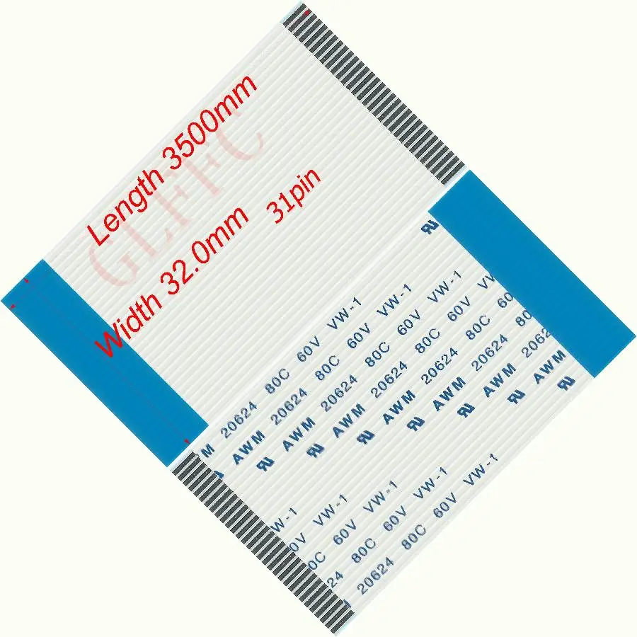 31pin 1,0 шаг 3500 мм-5400 мм B-type Гибкий плоский кабель FFC awm 20624 ROHS для ttl lcd DVD Компьютера - Цвет: 3500
