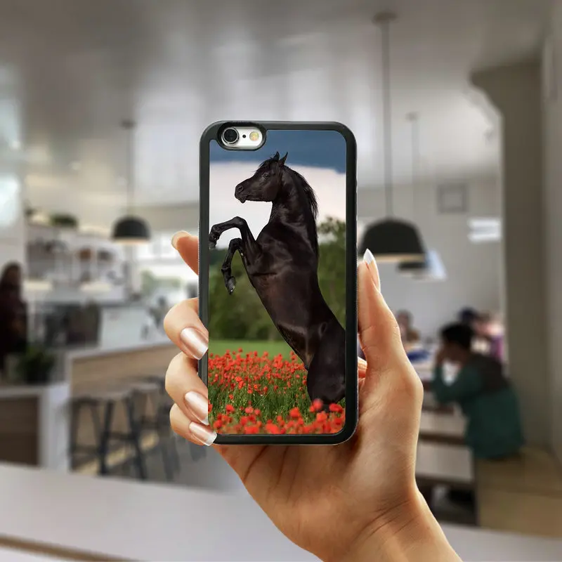 Чехлы для мобильных телефонов Жесткий Чехол для iPhone 8 7 6 6S Plus X XR XS Max 5s 5 SE 4 4s чехол силуэт лошади на горном диапазоне - Цвет: Picture 7