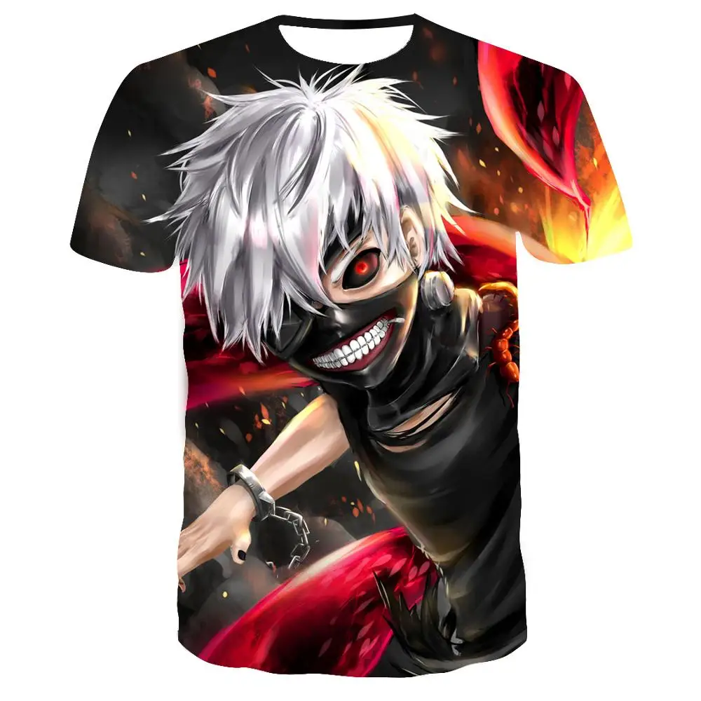 Аниме Kaneki Ken, футболка с 3d принтом, Мужская футболка в стиле хип-хоп с коротким рукавом, черные футболки, летние топы, стиль, модная мужская футболка s - Цвет: ZD-8078
