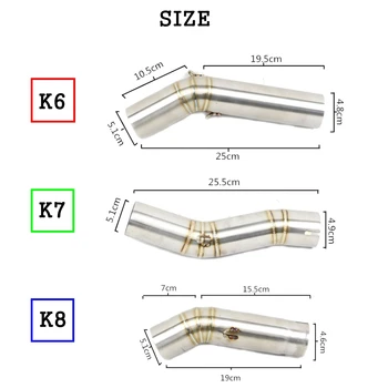 

51mm Escape Moto Exhaust Middle Link Connector Motorcycle Muffler Pipe Adapter For Suzuki GSX R600 R750 K6/K7/K8 Exhaust Systems